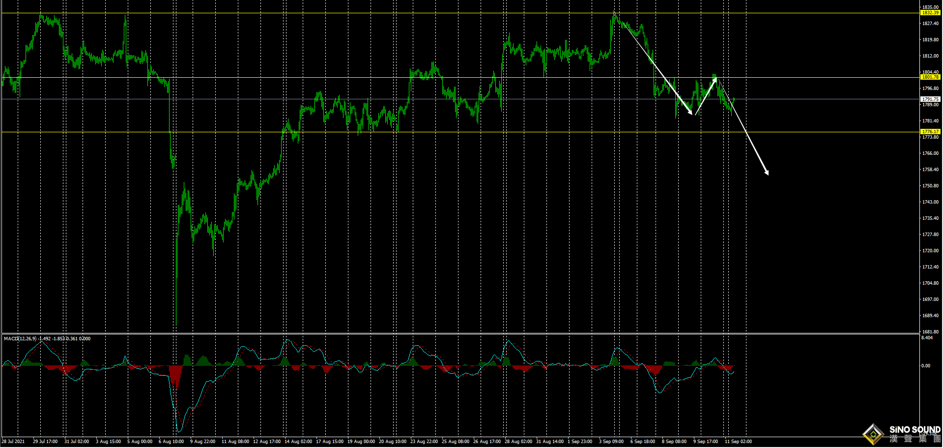 劉建偉:金價壓制在1800下，加大下行風險