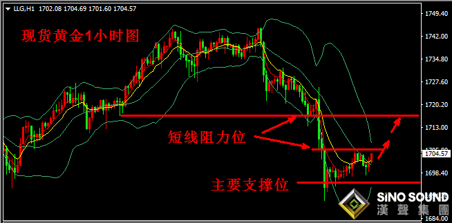 漢聲張新才[6月4日晚評]:金價大跌后持續盤整,堅守1700關口短線看多